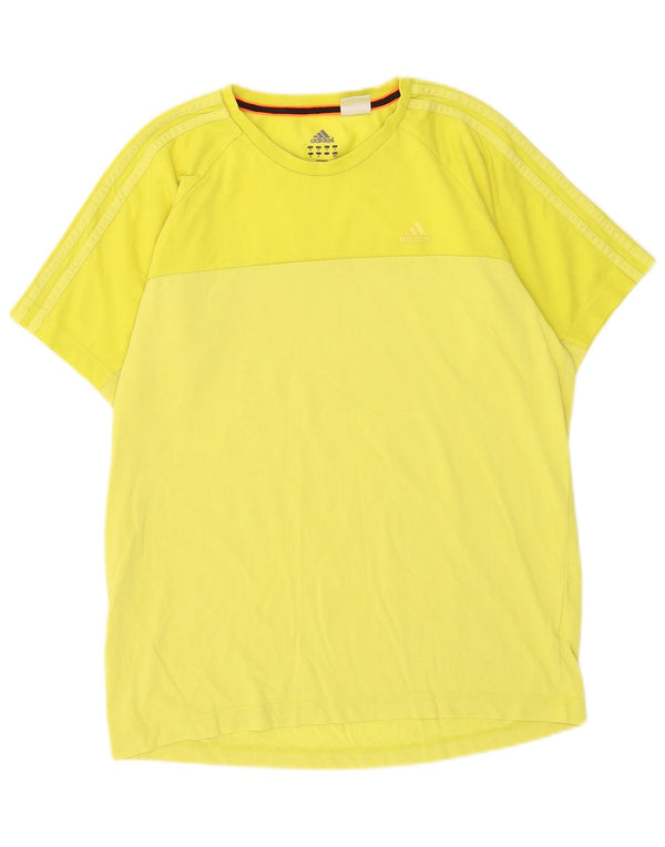 T-shirt Adidas Climalite da uomo Top in cotone giallo medio