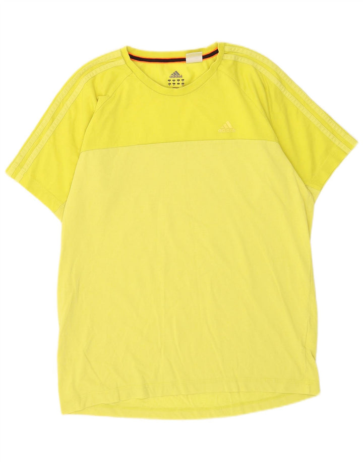 T-shirt Adidas Climalite da uomo Top in cotone giallo medio