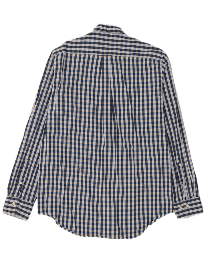 Gant Camicia da uomo vestibilità regolare taglia 39/40 15 1/2 cotone a quadretti blu medio