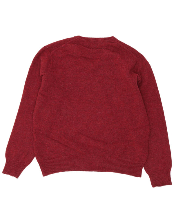 Gant Maglione da uomo con scollo a V in lana d'agnello screziata bordeaux medio