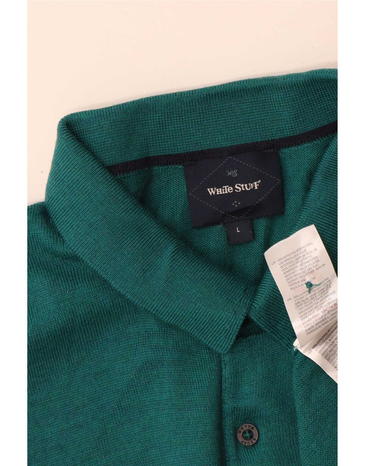 Maglione da uomo con collo alto di White Stuff, grande lana merino verde