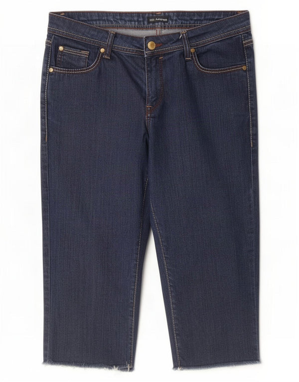 Marks & Spencer Womens Autograph Denim Bermuda Shorts UK 12 Medium W30 Blue