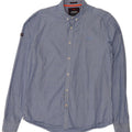 Camicia da uomo Regular Fit Superdry Large in cotone blu