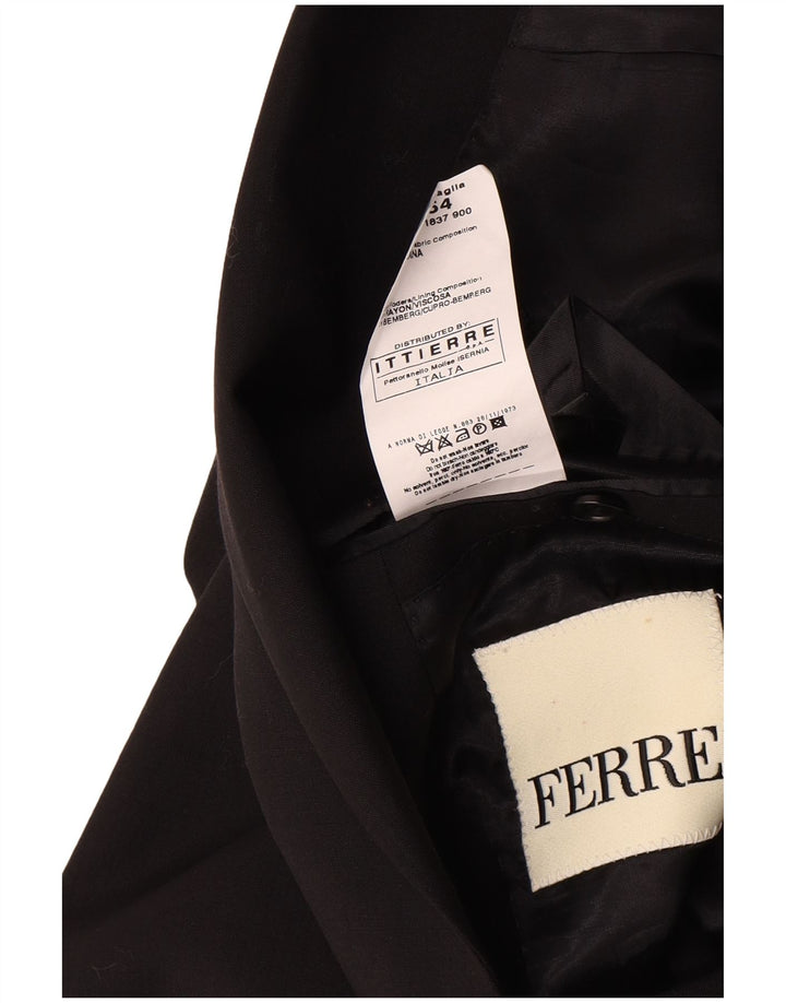 Giacca blazer da uomo a 2 bottoni Ferre IT 54 2XL lana nera