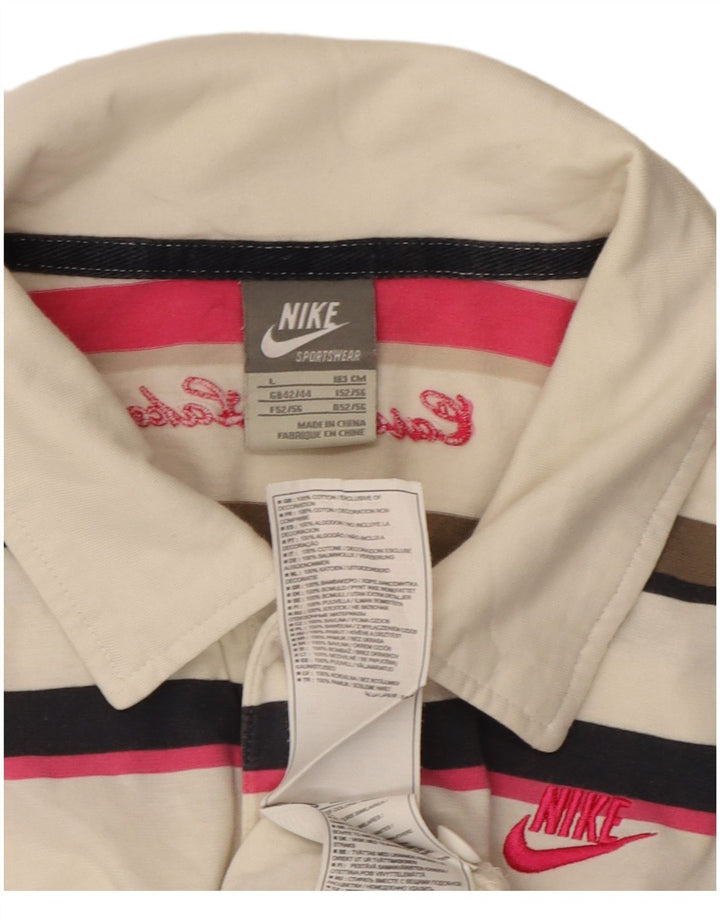 Polo da uomo NIKE UK 42/44 grande cotone a righe multicolore