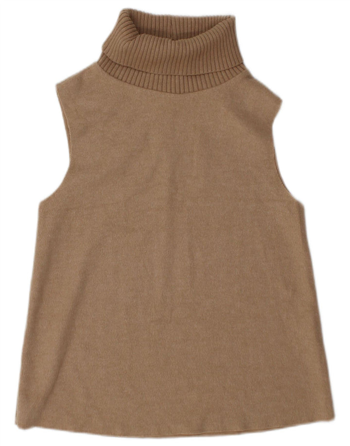 Canotta canotta da donna Zara UK 10 piccola in cotone marrone