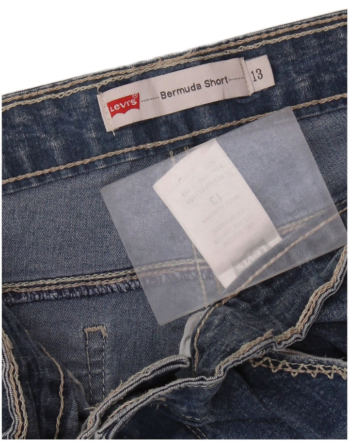 LEVI'S Bermuda da donna in denim invecchiato US 13 Large W32 Cotone blu