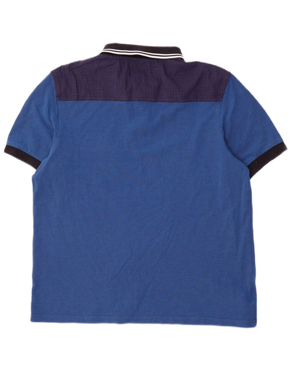 Polo da uomo slim fit Fred Perry XL in cotone color block blu