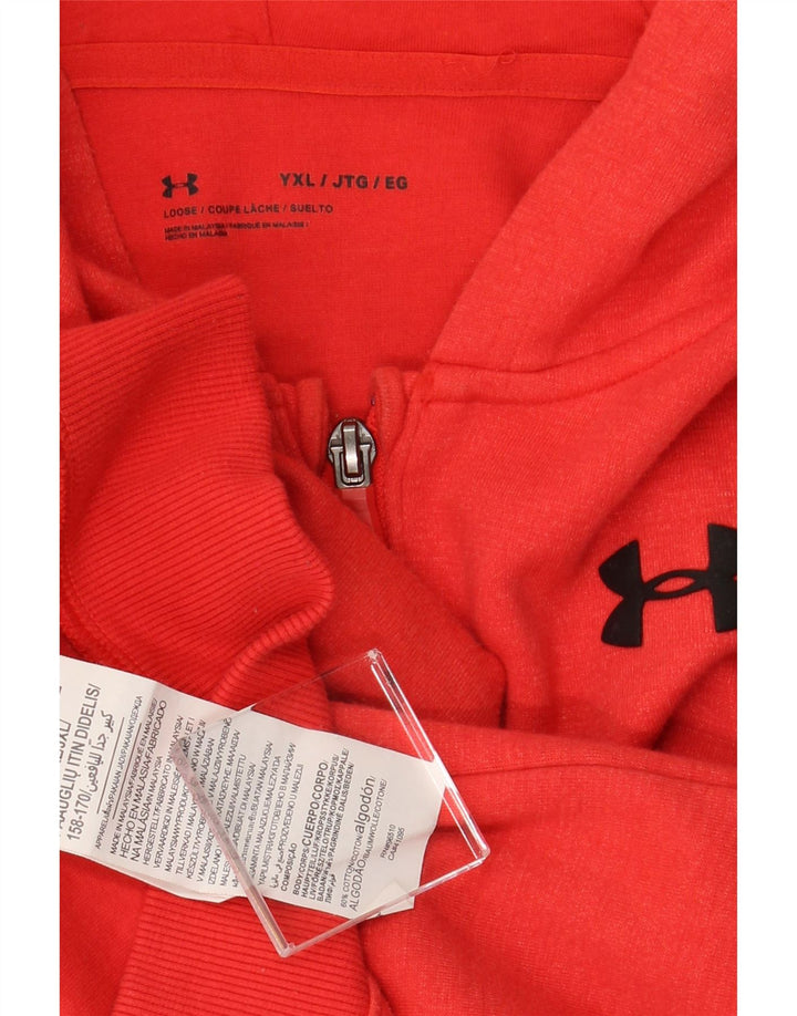 Felpa con cappuccio da bambino UNDER ARMOUR 15-16 anni XL in cotone rosso