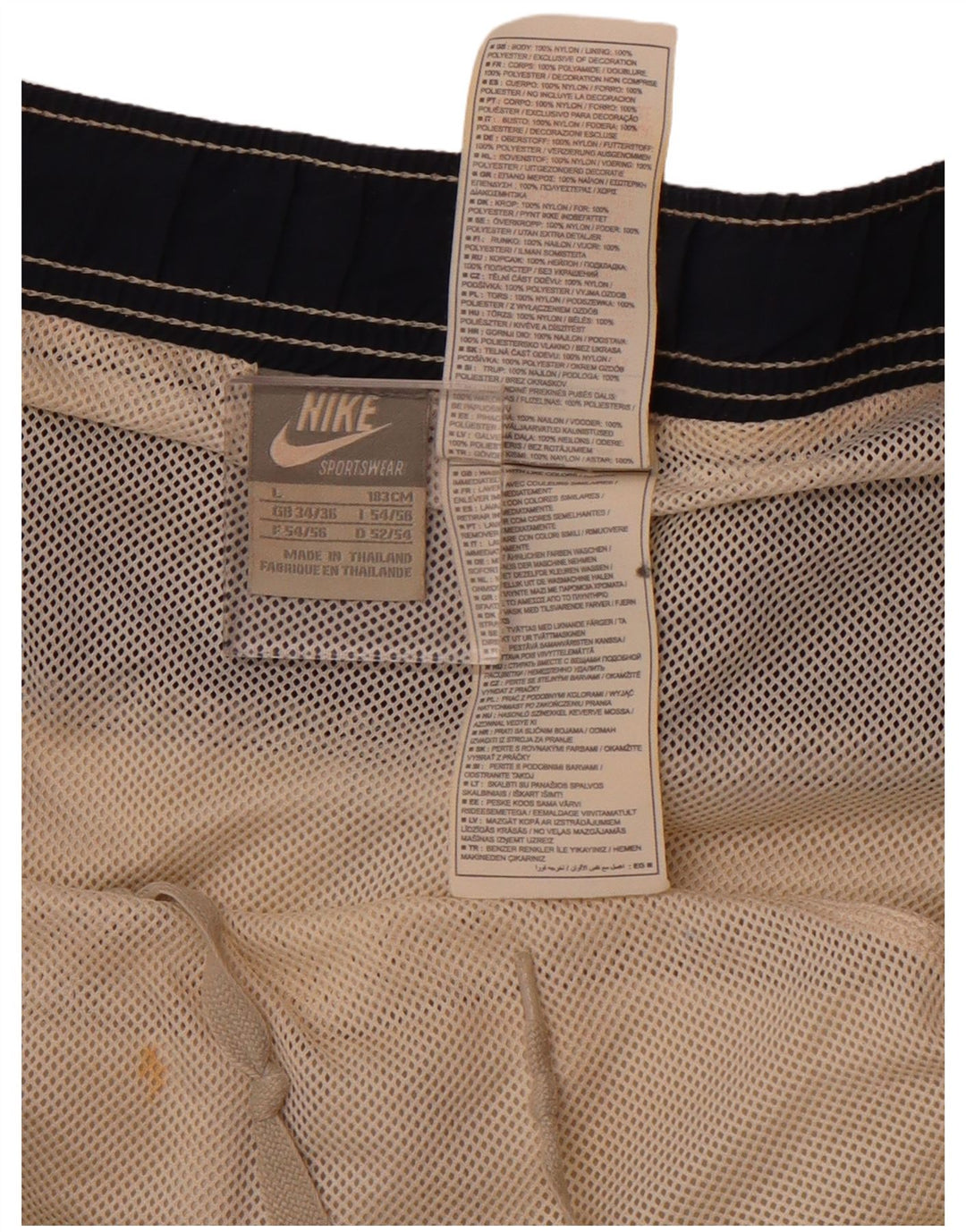 Pantaloncini sportivi grafici Nike da uomo UK 34/36 Large Beige Colourblock Poliestere