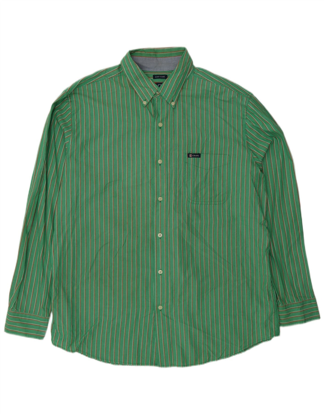 Camicia Chaps da uomo Easy Care XL in cotone a righe verdi