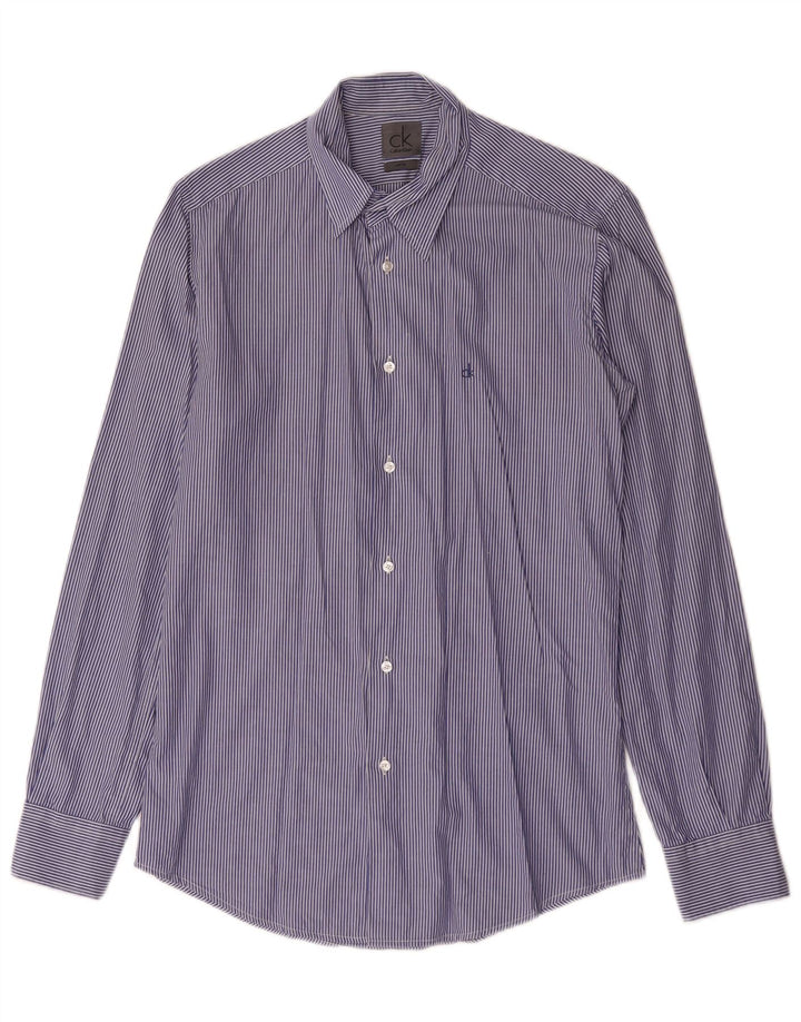 Camicia slim fit da uomo Calvin Klein Jeans piccola a righe blu