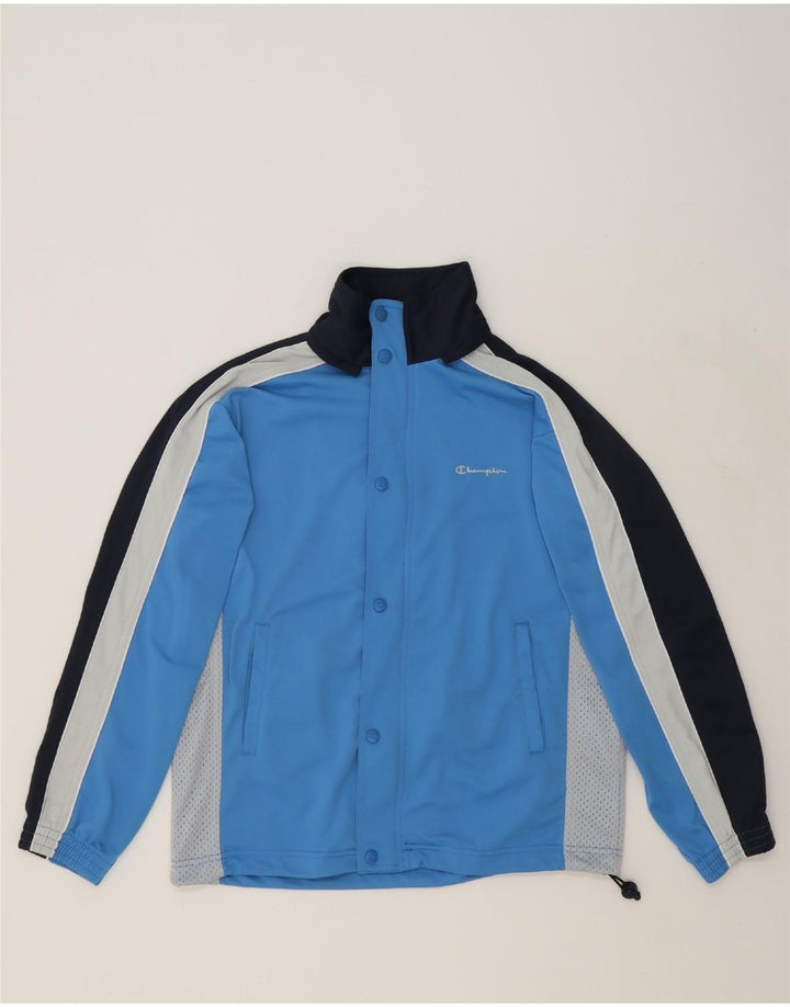 CHAMPION Mens Tracksuit Top Jacket Small Blue Colourblock Polyester Vintage Champion and Second-Hand Champion from Messina Hembry 