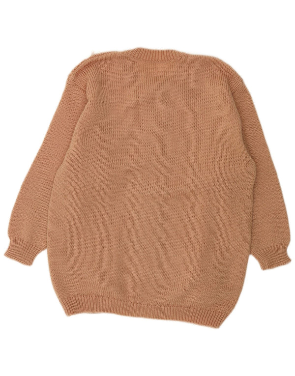 Maglione cardigan da donna vintage UK 18 XL Beige