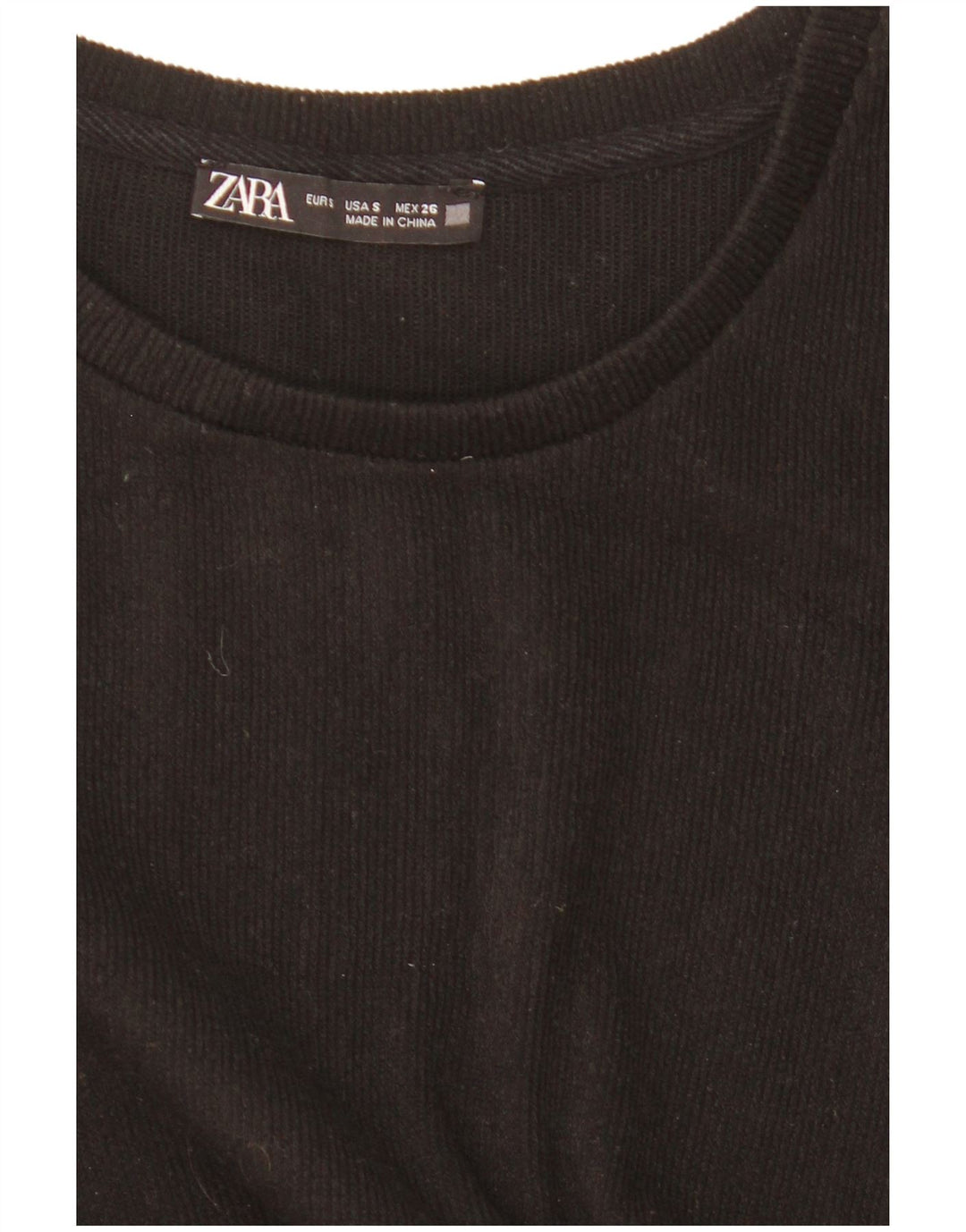 Camicetta oversize a maniche lunghe corta da donna Zara UK 10 piccola nera