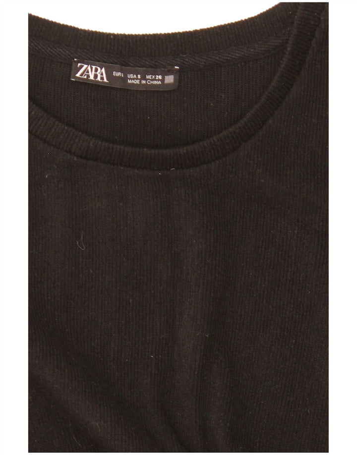 Camicetta oversize a maniche lunghe corta da donna Zara UK 10 piccola nera