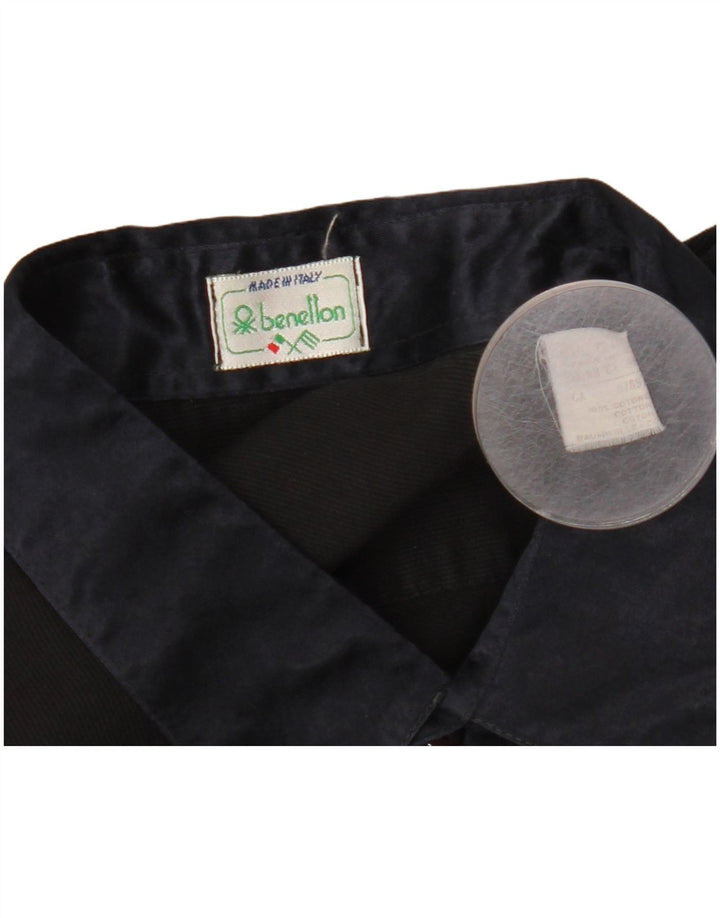 Camicia Benetton Uomo Large Nera In Cotone