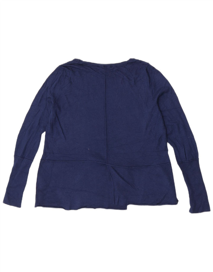 Phase Eight maglione da donna oversize con scollo a barca UK 10 piccolo blu navy