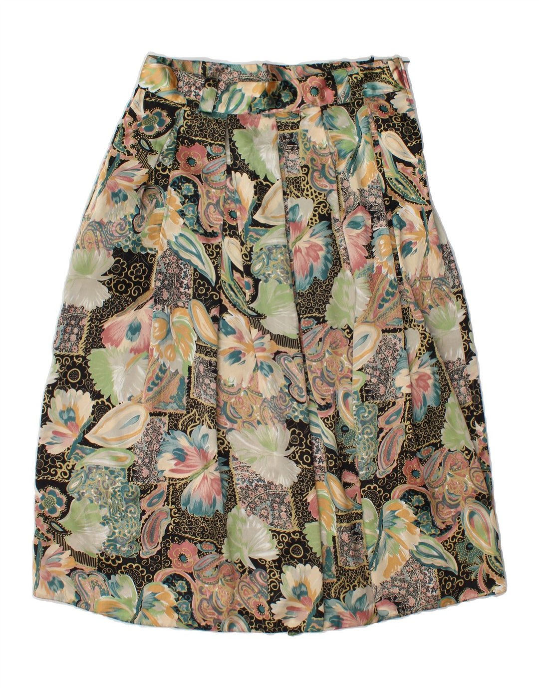 VINTAGE Womens A-Line Skirt IT 44 Medium W32 Multicoloured Floral Vintage Vintage and Second-Hand Vintage from Messina Hembry 