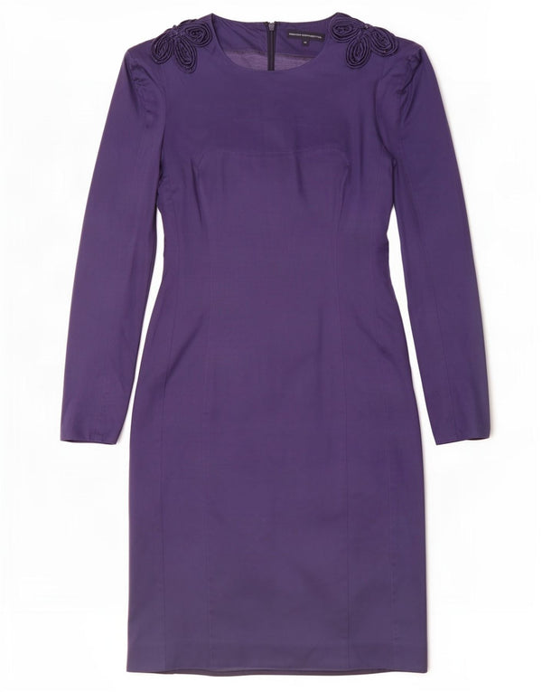French Connection Womens Sheath Dress UK 14 Medium Purple Floral