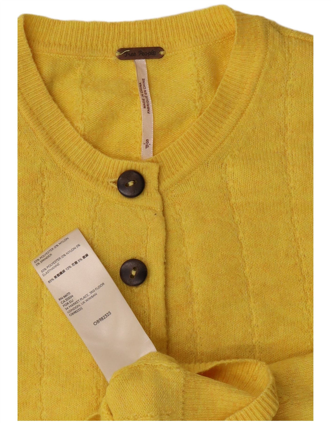 Maglione cardigan corto da donna PEPE Jeans UK 10 piccolo poliestere giallo
