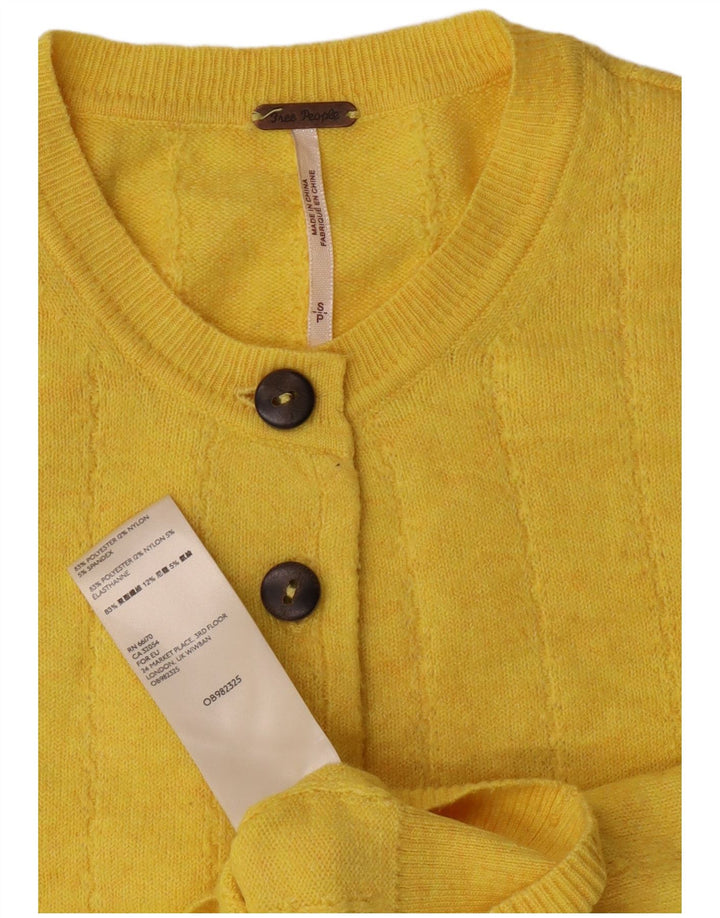 Maglione cardigan corto da donna PEPE Jeans UK 10 piccolo poliestere giallo
