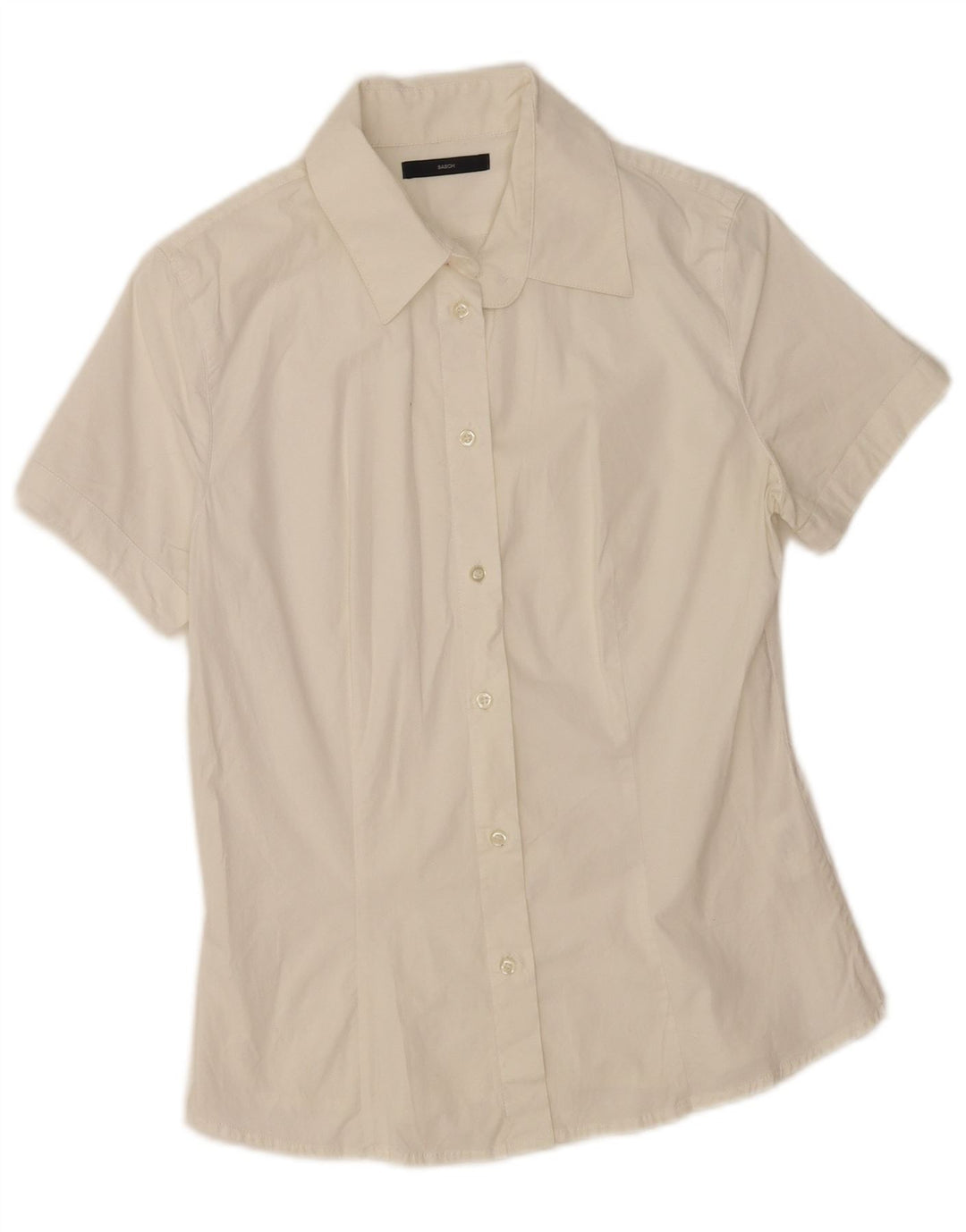 Camicia a maniche corte da donna Sasch UK 14 grande cotone bianco