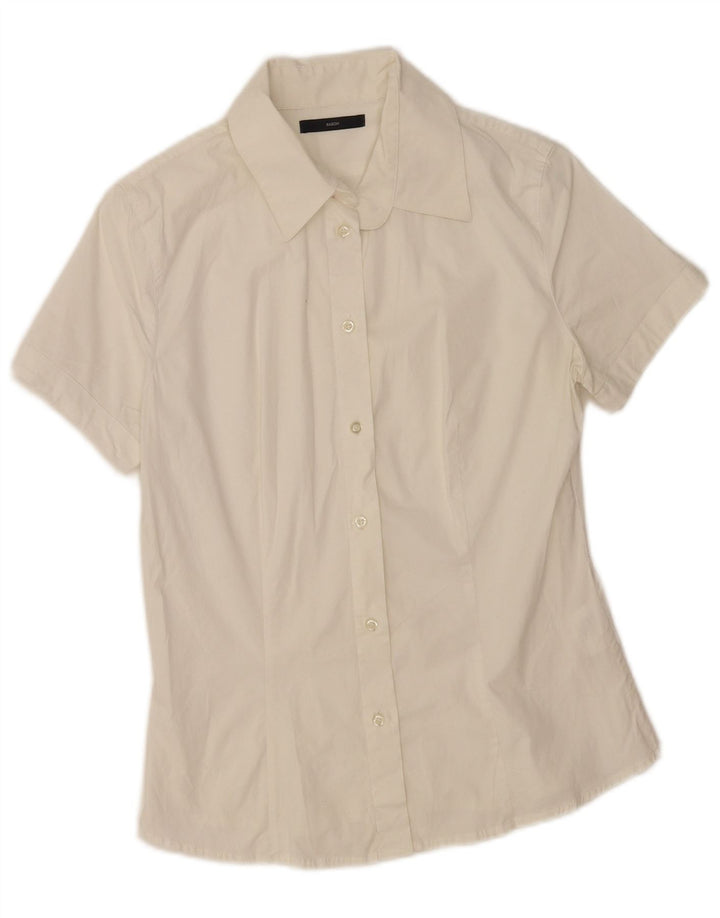 Camicia a maniche corte da donna Sasch UK 14 grande cotone bianco