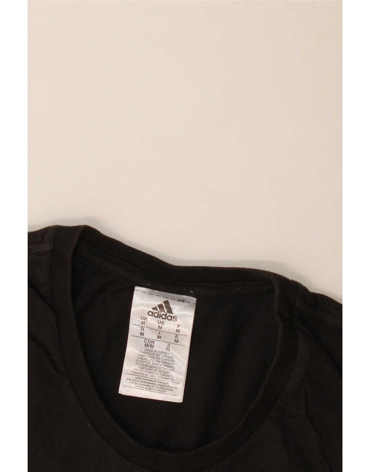 T-shirt grafica da uomo Adidas Top in cotone nero medio