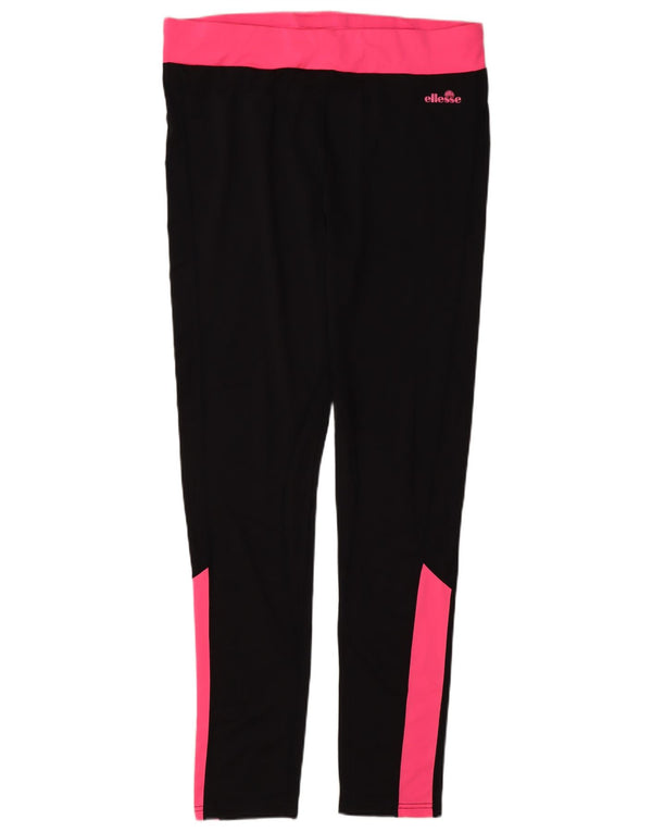 Leggings da donna Ellesse UK 16 Large Nero Colourblock Poliestere