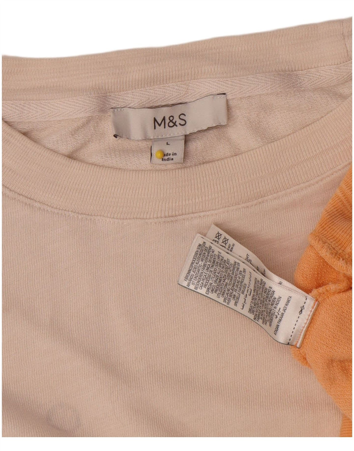 Felpa da donna Marks & Spencer UK 16 Large Beige Tie Dye