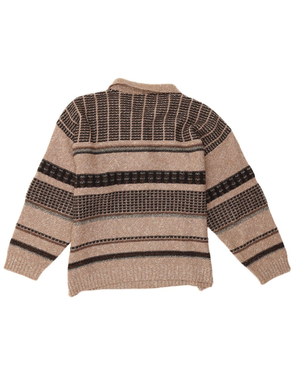 Bodoni Uomo Maglione Collo Polo Maglione XL Lana Beige