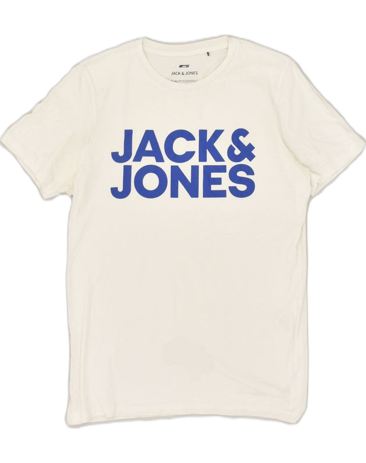 JACK & JONES Mens Graphic T-Shirt Top Small White Cotton | Vintage Jack & Jones | Thrift | Second-Hand Jack & Jones | Used Clothing | Messina Hembry 