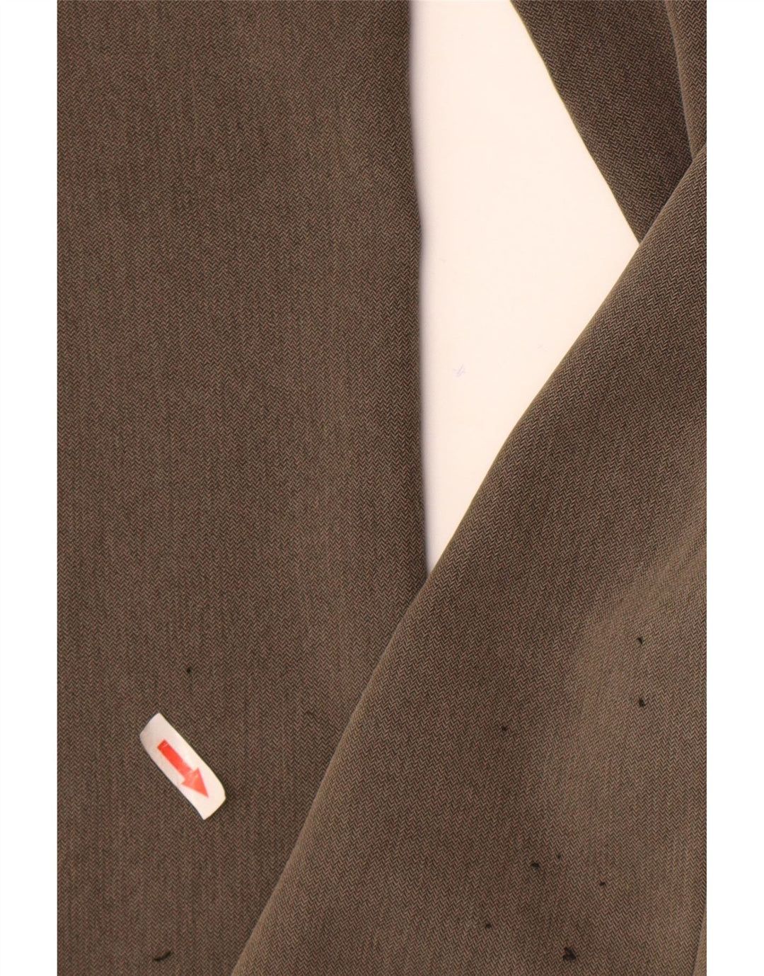 Pantaloni da abito dritti da uomo Marks & Spencer W34 L29 Marrone a spina di pesce