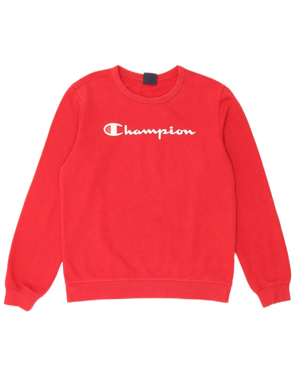 Felpa con cappuccio grafica Champion da bambino 13-14 anni XL in cotone rosso