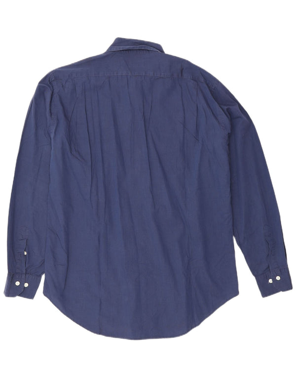 Camicia da uomo Henry Cottons taglia 42 grande cotone blu navy