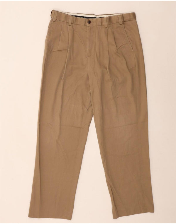 EDDIE BAUER Pantaloni chino da uomo con pegging W36 L31 Cotone beige