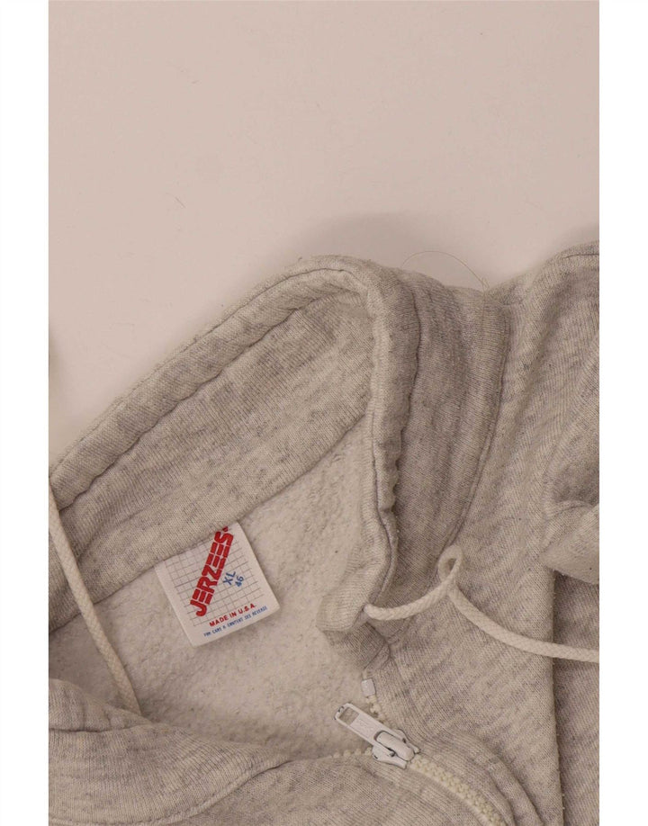 Felpa Jerzees da donna con collo con zip grafica, maglione EU 46 XL grigio screziato
