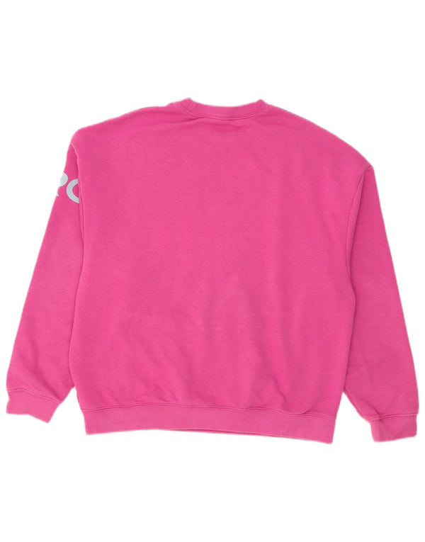 Felpa oversize con grafica Nike da donna UK 10 piccola in cotone rosa