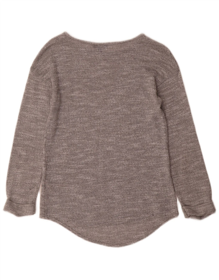 Topshop Maglione da donna con scollo a barca UK 10 Piccolo poliestere screziato grigio