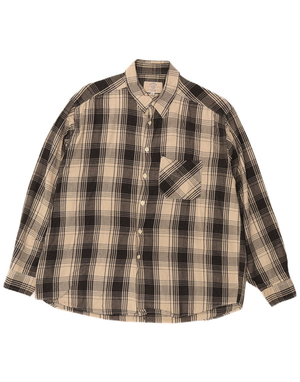 Camicia a quadri vintage da uomo XL a quadri beige