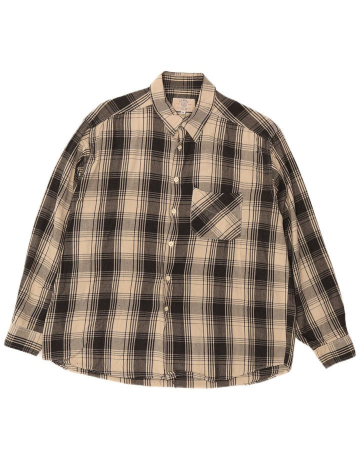 Camicia a quadri vintage da uomo XL a quadri beige