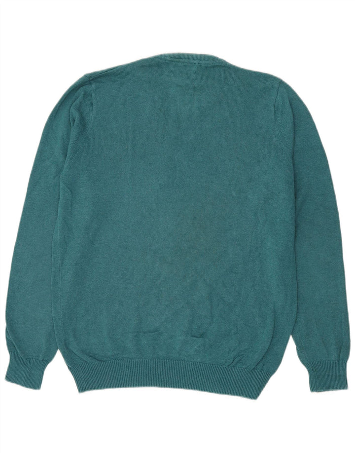 Maglione da uomo con scollo a V Marks & Spencer in cotone verde medio