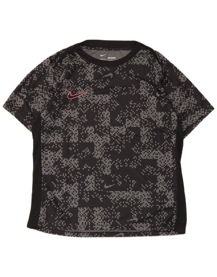 T-shirt Nike da uomo Dri Fit Slim Top XL poliestere geometrico nero