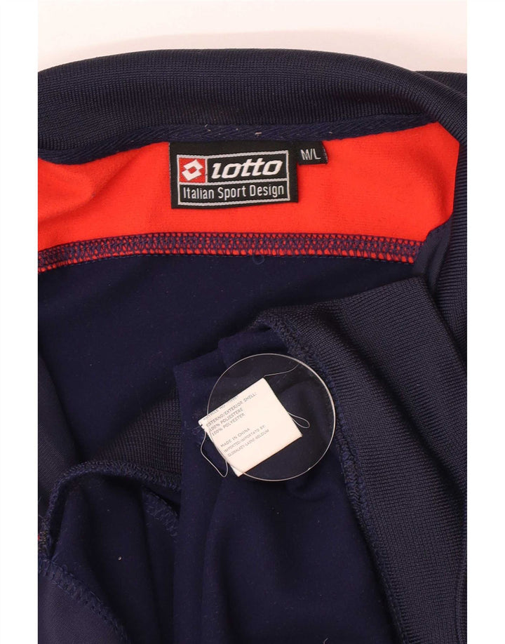 Giacca da tuta da uomo Lotto in poliestere color block medio blu navy