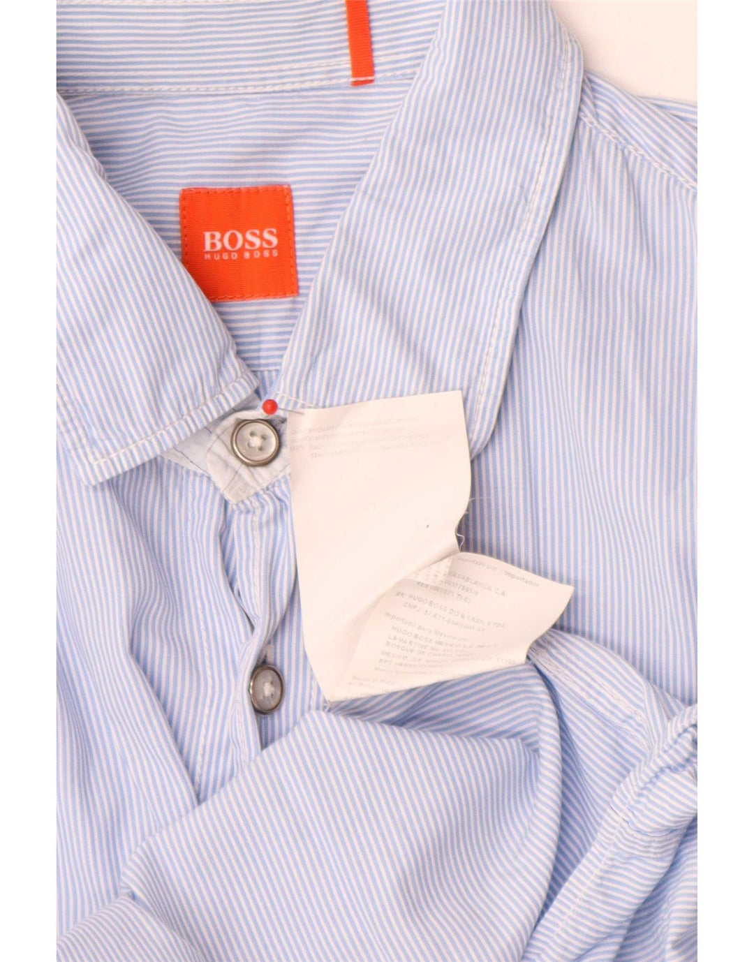 Camicia da uomo Hugo Boss Large in cotone gessato blu