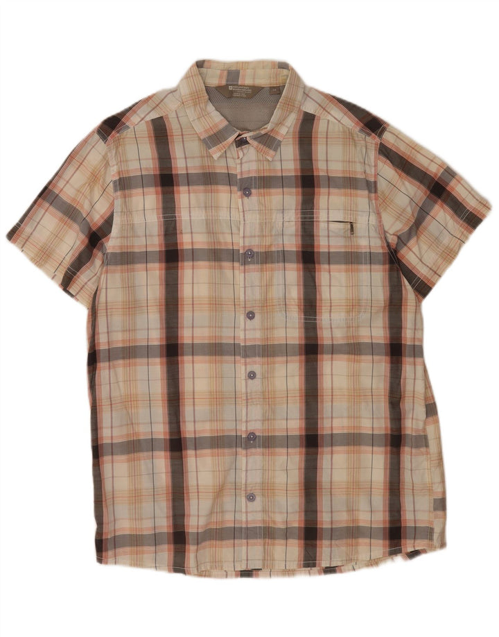 Camicia a maniche corte da uomo Mountain Warehouse Grande poliestere a quadri beige