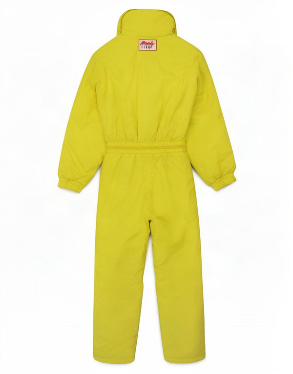 Tuta da sci grafica da uomo vintage UK 38 poliammide giallo medio