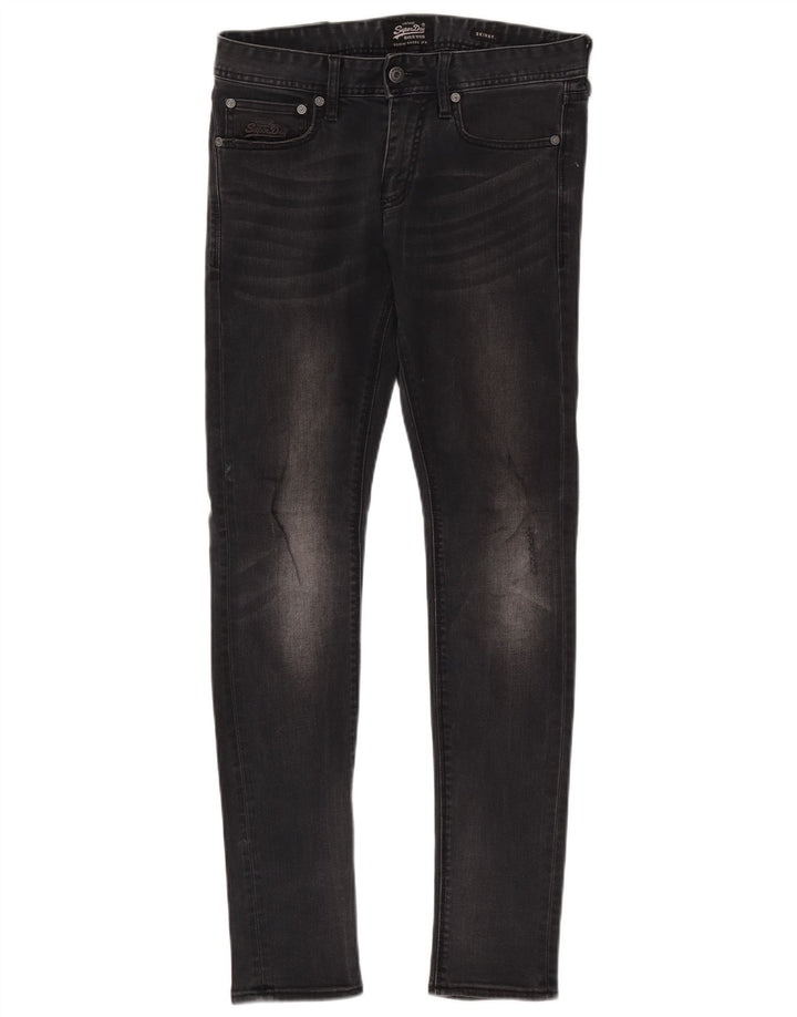 Jeans skinny effetto invecchiato da donna Superdry W30 L32 cotone nero