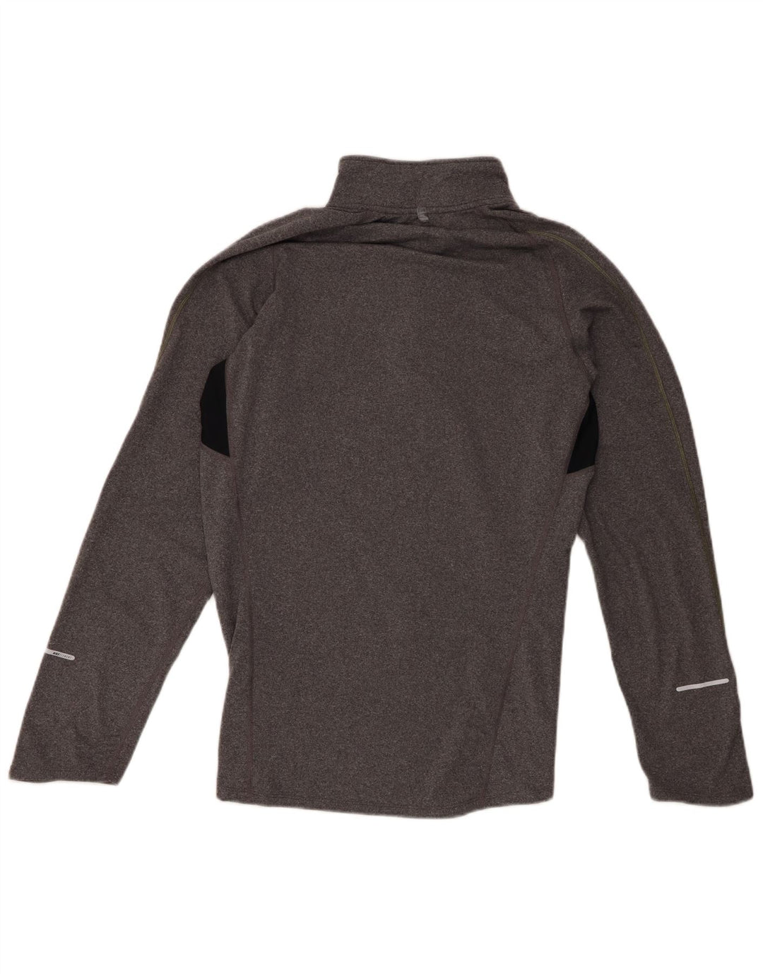 Top della tuta da ginnastica Nike Dri Fit con collo e zip da uomo, piccolo, color grigio